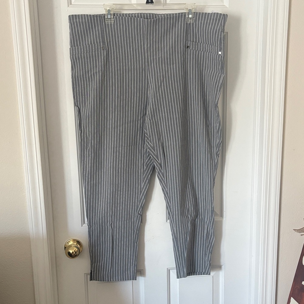 Maurices Charcoal and White Striped Pants